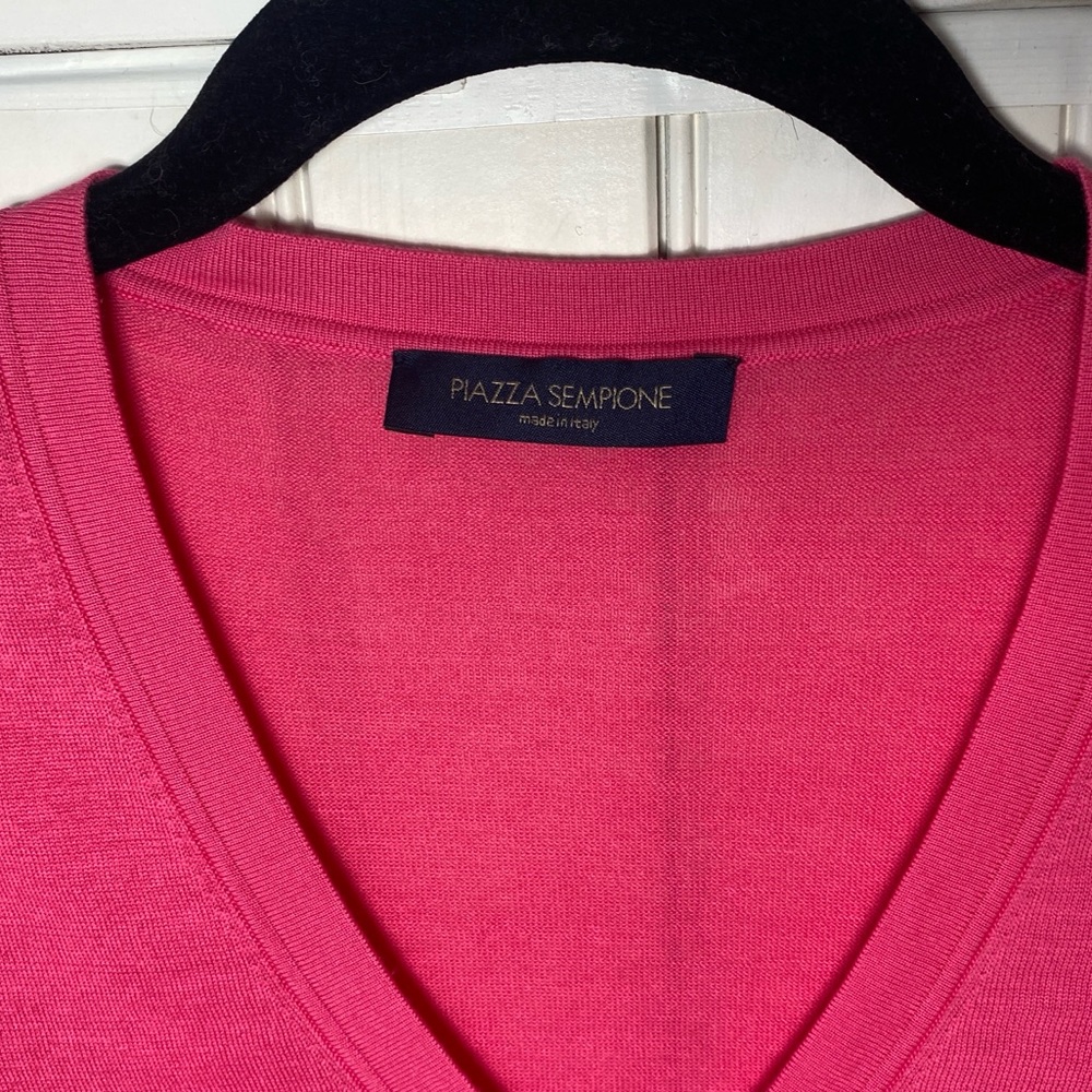 Piazza Sempione 100% Cotton Pink Cardigan Short Sleeve IT 44 US 8 - Picture 3 of 9